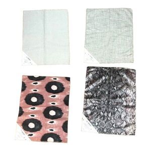 Xanadu Ikat Pink & Navy Fabric Craft Lot of Polyester Indoor Outdoor Samples